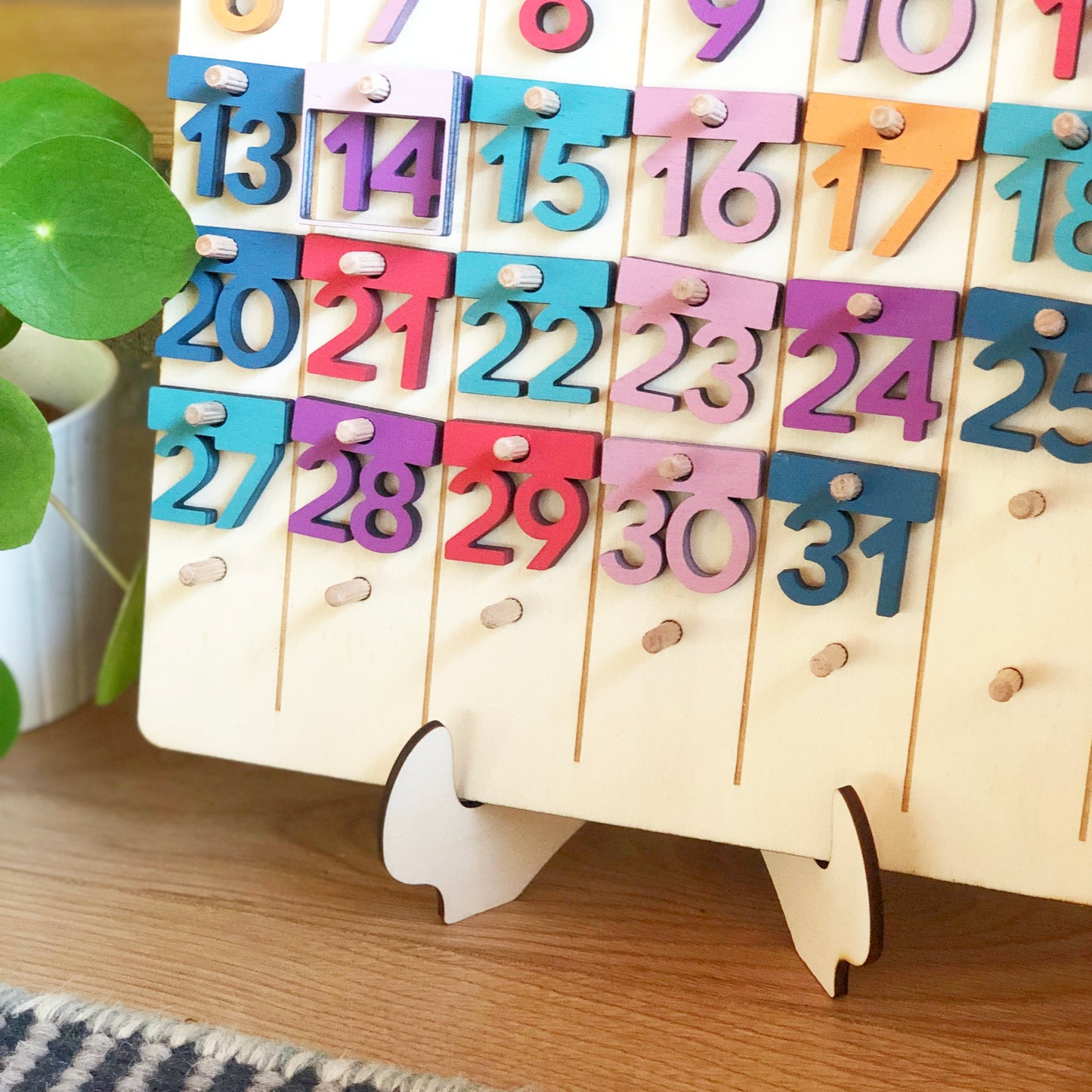 Montessori - inspired Personalised Wooden Calendar for Kids: Learn Dates, Days, Months, Seasons